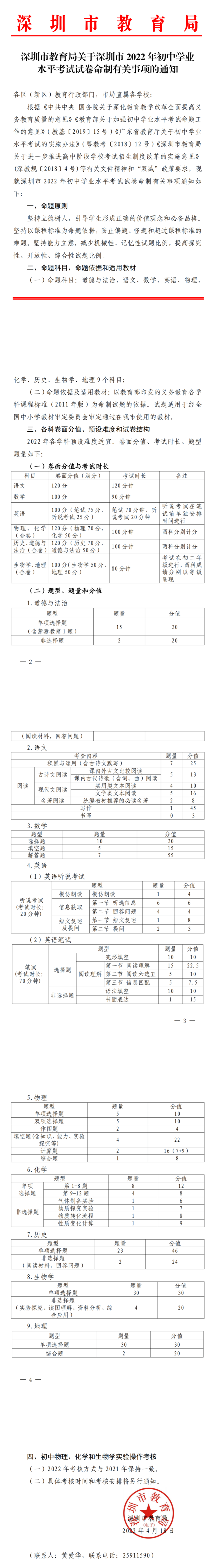 重磅！2022年深圳中考试卷命制通知出炉！