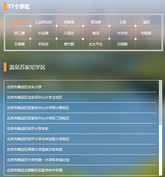 最新|海淀区17个学区中小学分布