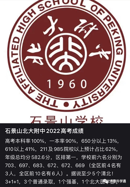 2022年<b class="text-danger">东城</b>、石景山、海淀等几所学校高考喜报，有的成绩非常亮眼！