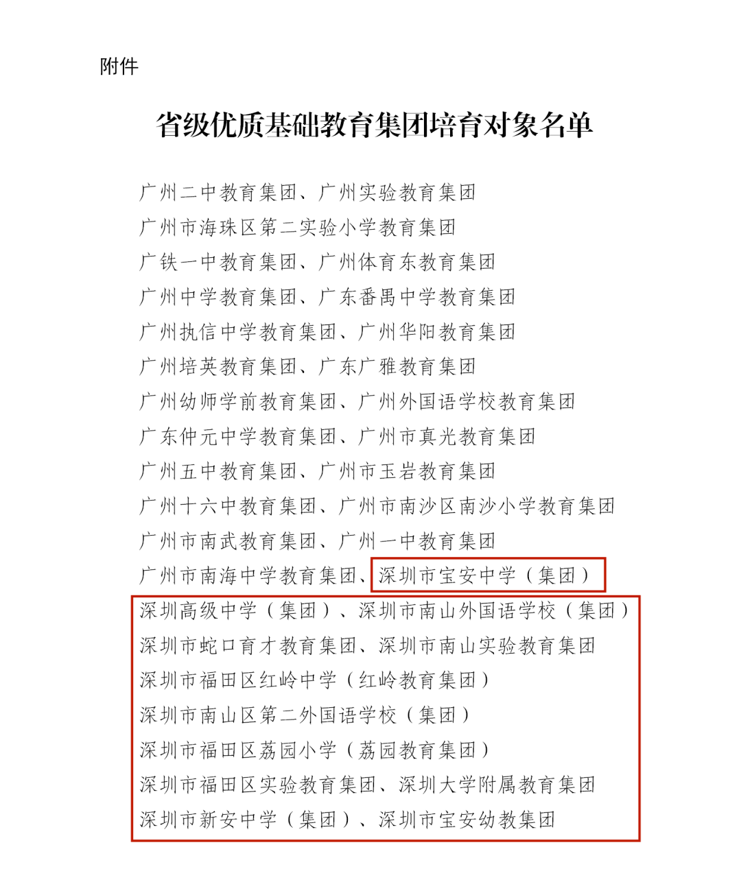 重磅！深圳9个教育集团入选！广东省教育厅公示重要名单！
