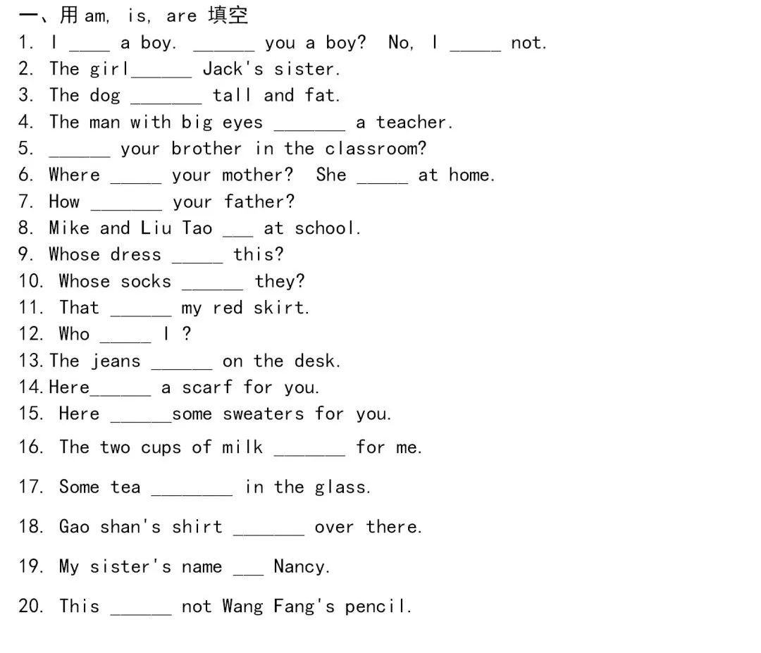 【中考语法】中考英语some、any和系动词Be(am, is, are)用法