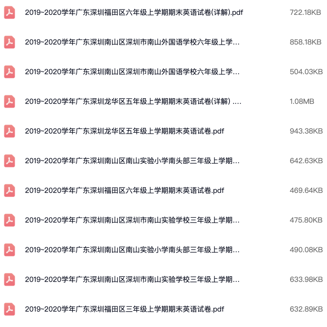 114套2019~2021学年广东深圳各区1-6年级上学期期末英语试卷及详解.pdf