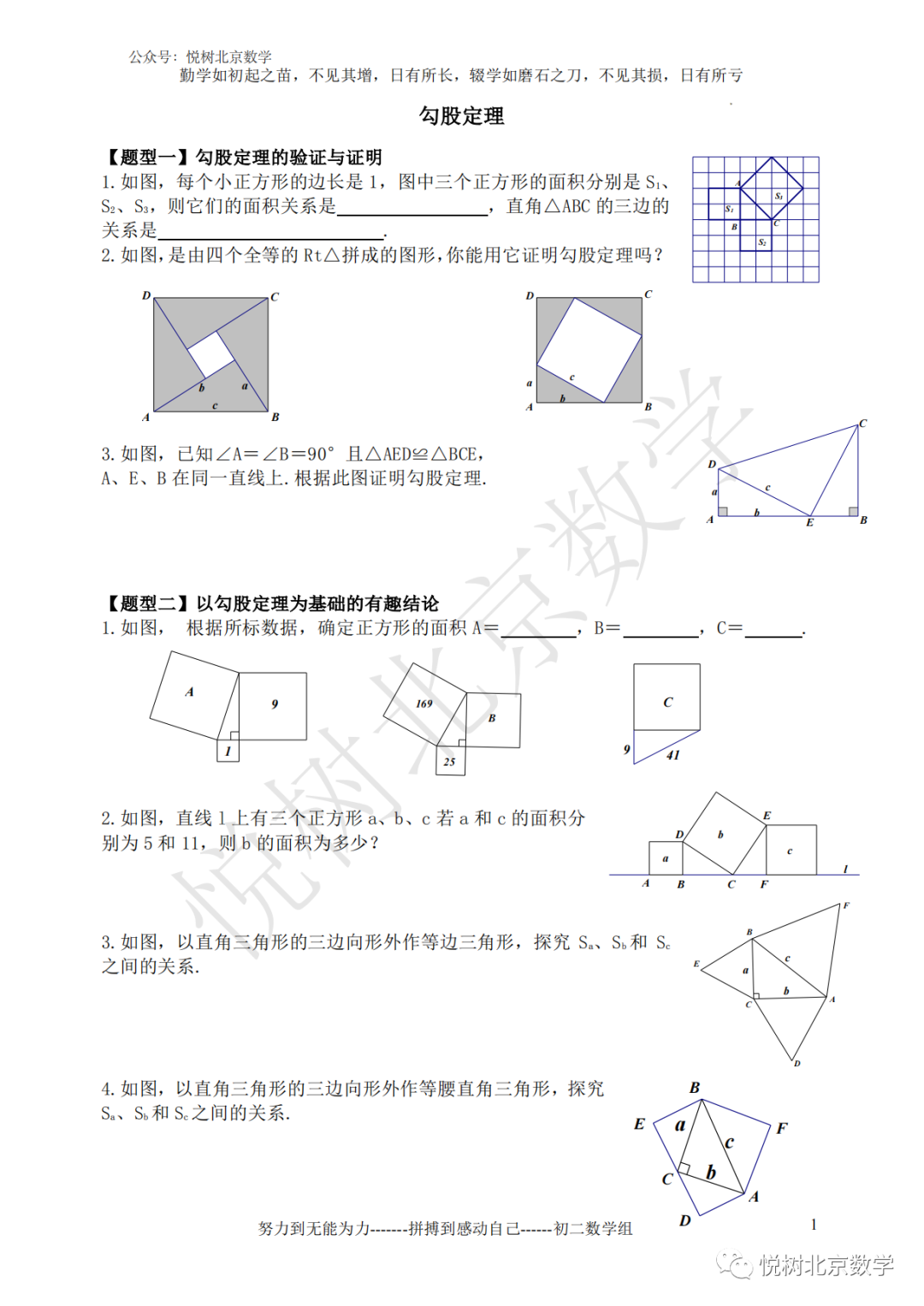 2023.3北京市海淀外国语初二八年级（下册）数学勾股定理专题复习