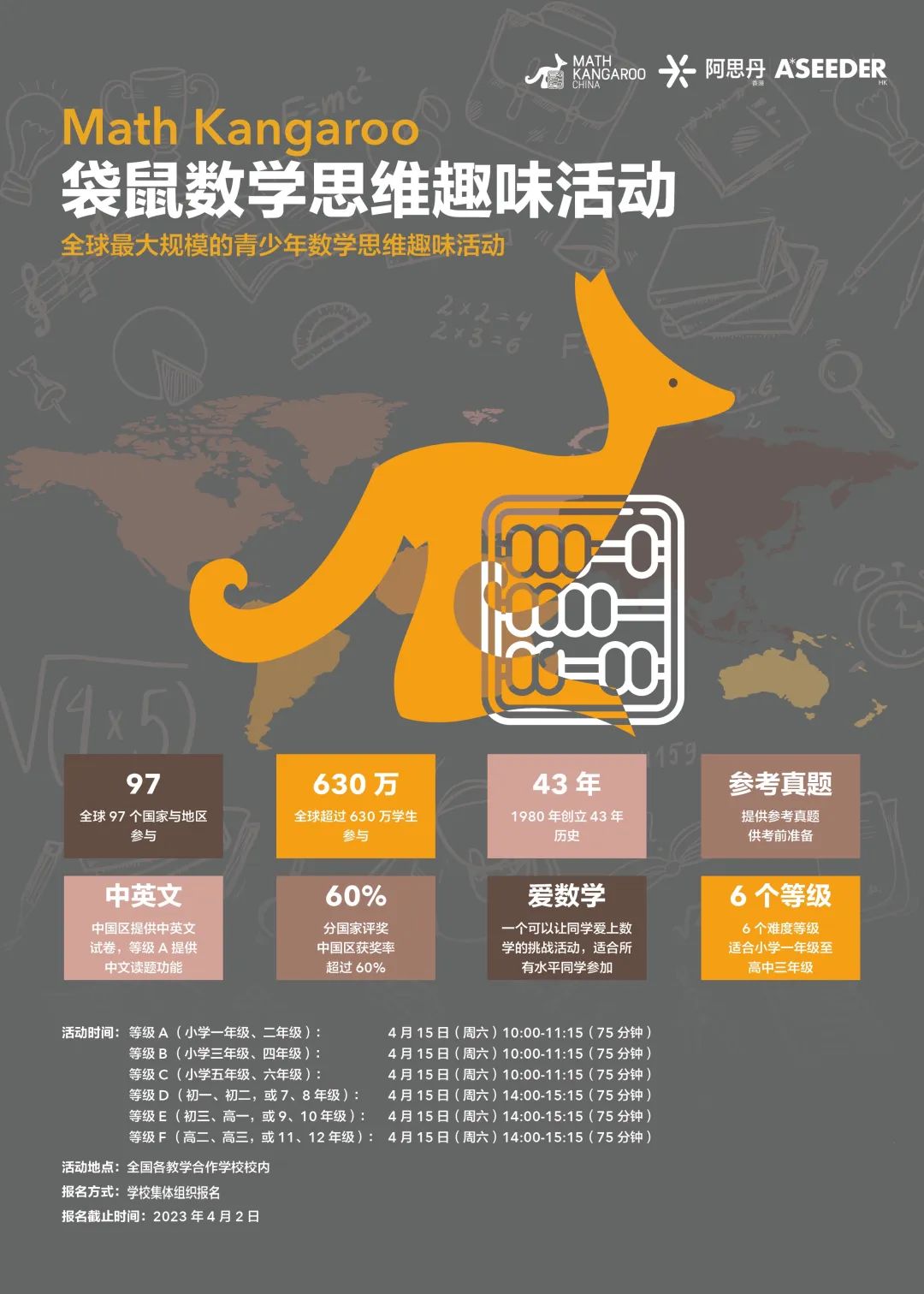 2023袋鼠数学竞赛(Math Kangaroo)中国赛区报名开始啦！