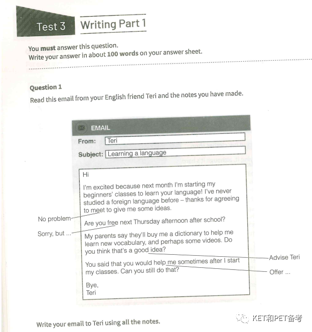 KET/PET 写作参考范文系列（12）
