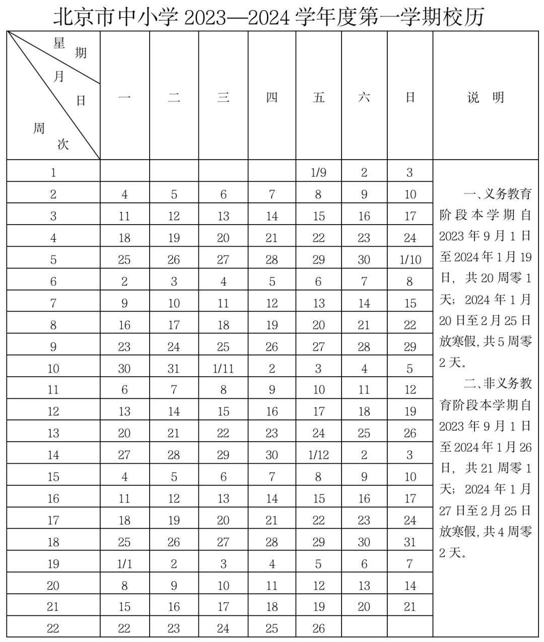 新校历调整！2023-2024学年北京市中小学校历公布！比去年暑假多放1周