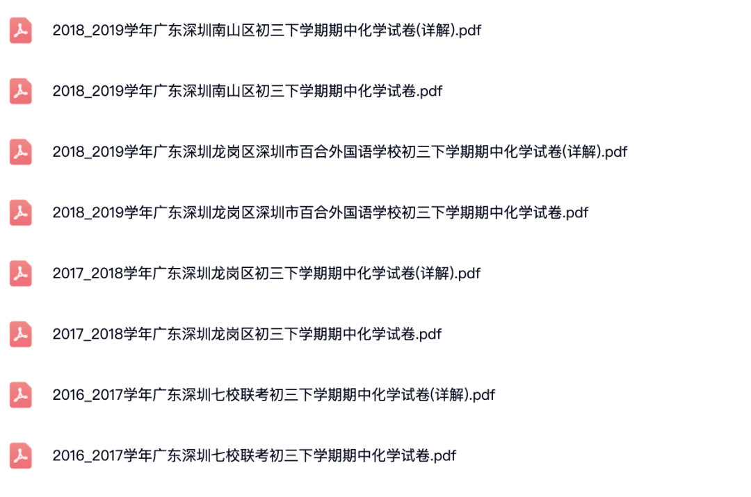  2019～2022学年广东深圳各区初级中学初三下学期期中化学试卷(详解).pdf