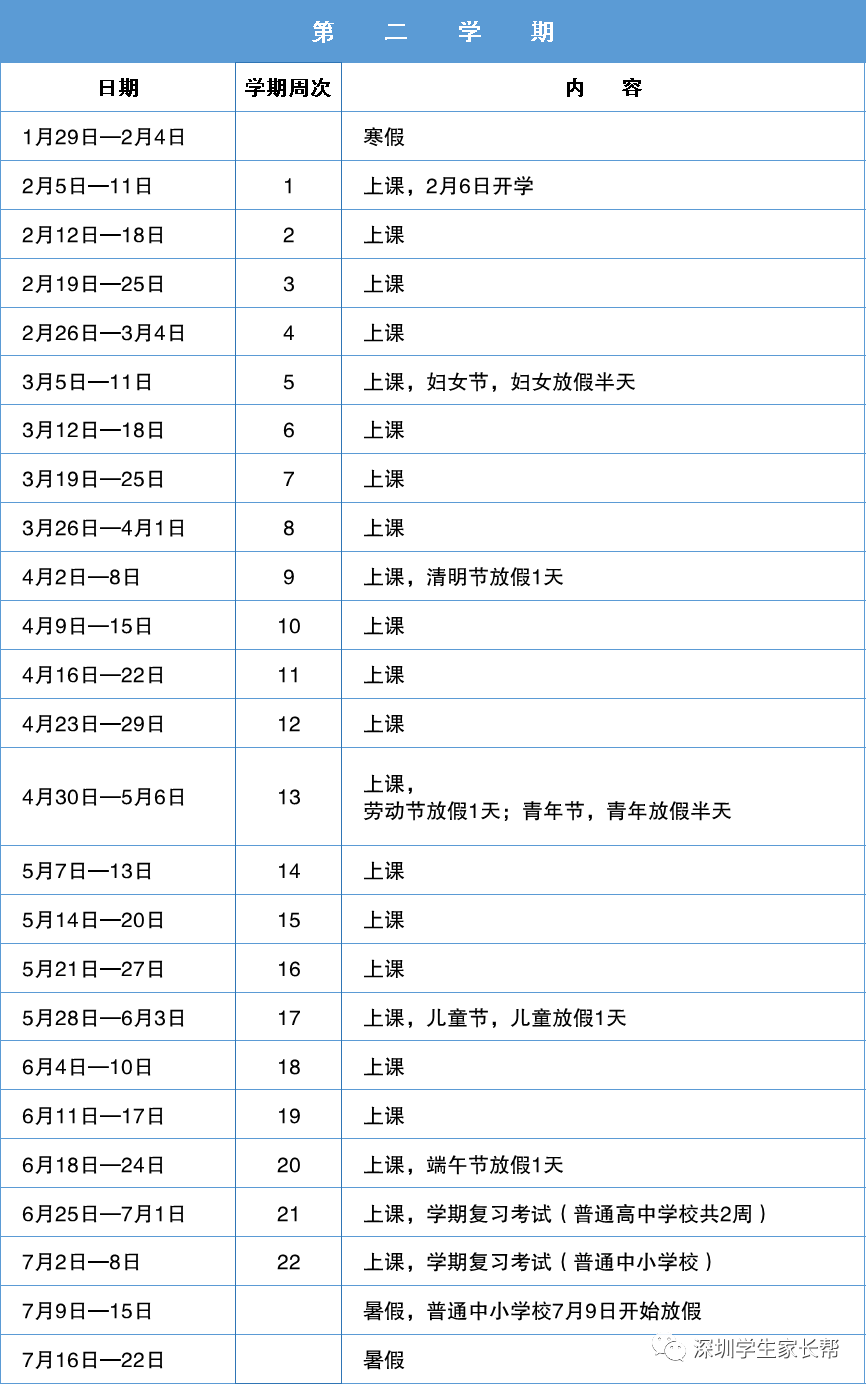 2023春季学期校历及3-7月份深圳中考备考安排！