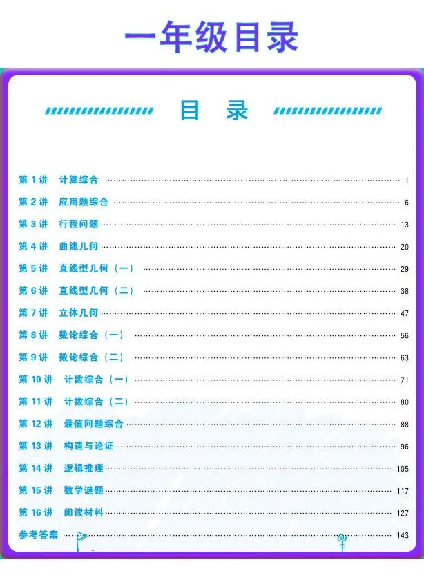 学而思《思维创新大通关》1-6年级目录
