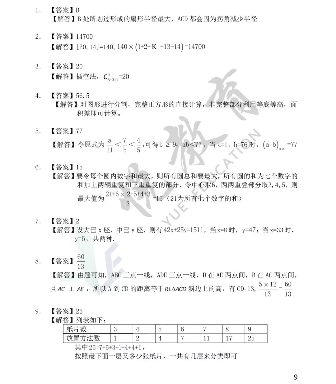 第十九届华杯赛决赛试题解析A卷（小学高年级组）