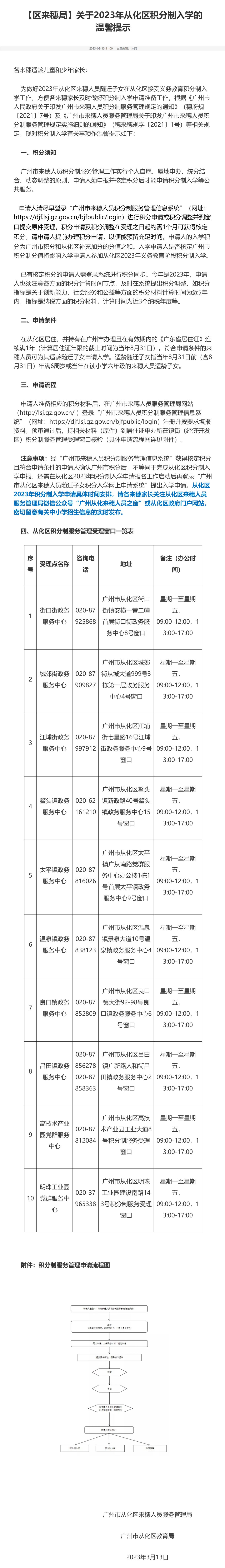 广州又一区发布积分入学提醒