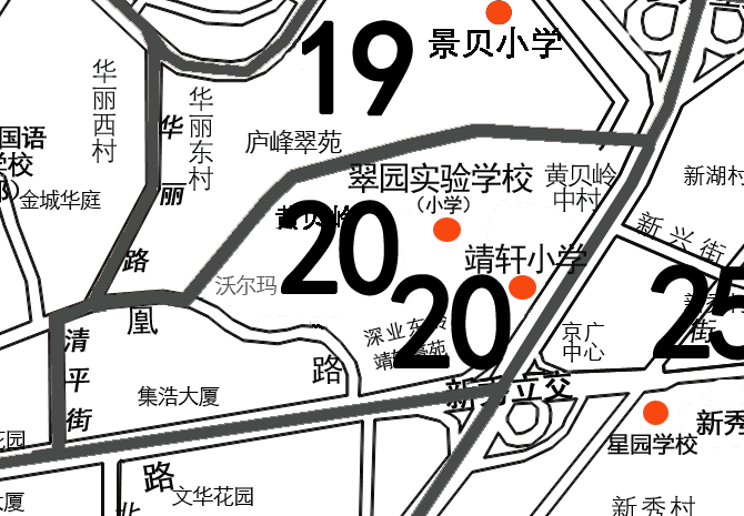 深圳市罗湖区翠园实验学校招生范围划分