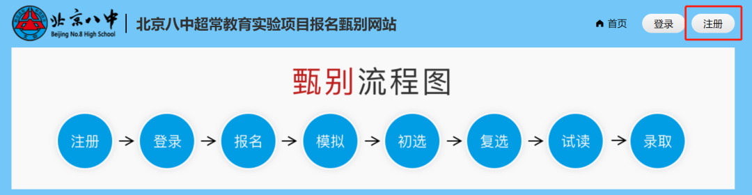 北京八中2023超常教育实验项目报名甄别网站操作说明